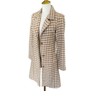 Arden B Houndstooth Wool Coat Fully Lined Excellent Condition Size XS